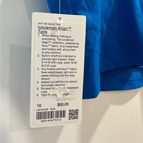 *SOLD* NWT Lululemon Align Tank Top Size 10 - Picture 9 of 9
